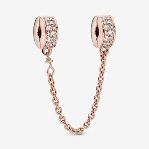 🌺Pandora Clear Pavé Safety Chain Clip Charm